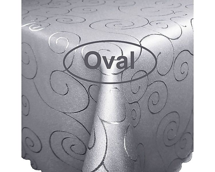 Tischdecke Ornamente OVAL Tischdecke Seidenglanz Damast Circle, strapazierf günstig online kaufen