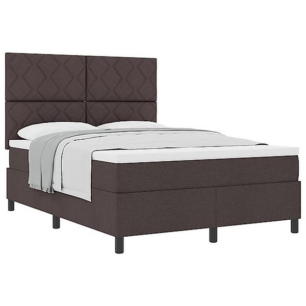 vidaXL Bett Boxspringbett mit Matratze Dunkelbraun 140x200 cm Stoff (1-tlg) günstig online kaufen