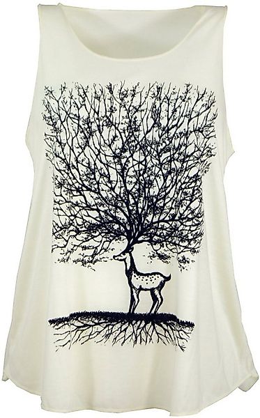 Guru-Shop T-Shirt Retro Art Tanktop mit Ethnodruck - Deer Tree.. Festival, günstig online kaufen