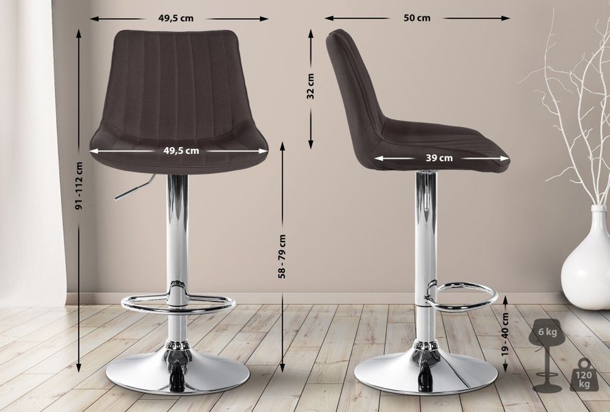 CLP Barhocker Toni Stoff (2er Set, günstig online kaufen