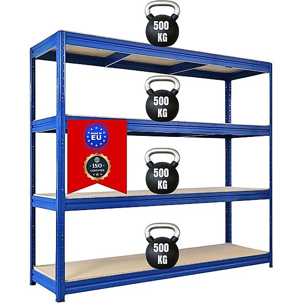 PROREGAL Schwerlastregal Dino HxBxT 180x200x60cm 4 Spanplatten-Ebenen 16mm günstig online kaufen