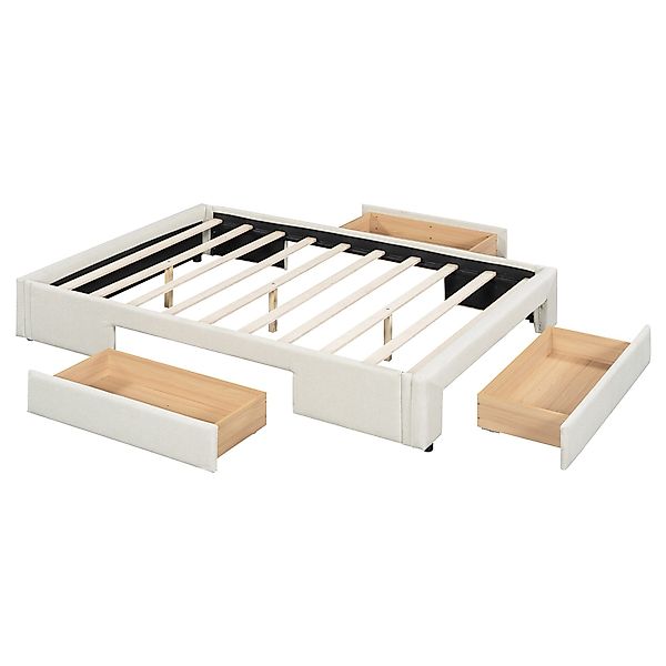 IDEASY Polsterbett Flachbett 140/160x200 cm, Doppelbett günstig online kaufen