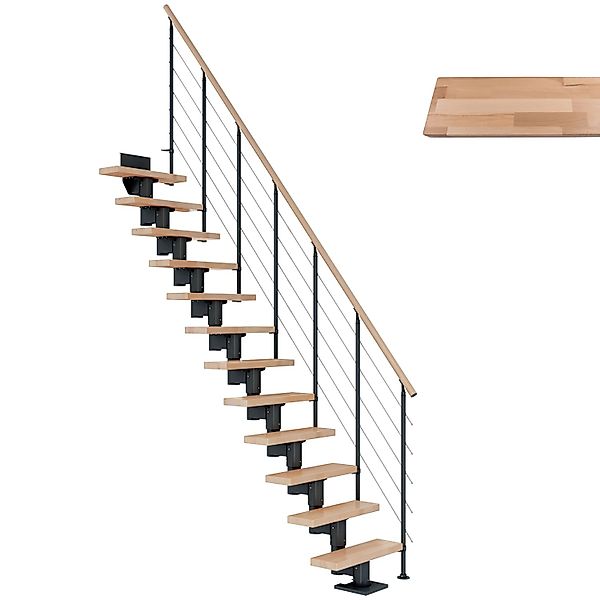 Dolle Mittelholmtreppe Dublin Buche Anthrazit GH bis 292 cm Gerade 75 cm FS günstig online kaufen