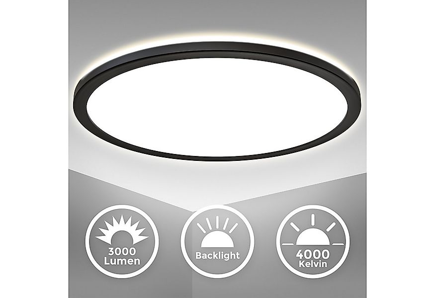 B.K.Licht Deckenleuchte ultra-flach LED Decken-Panel 29x29cm mit Backlicht günstig online kaufen