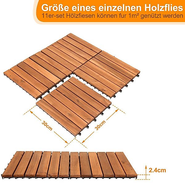 Clanmacy Holzfliesen 11 Stück Holzfliesen aus günstig online kaufen