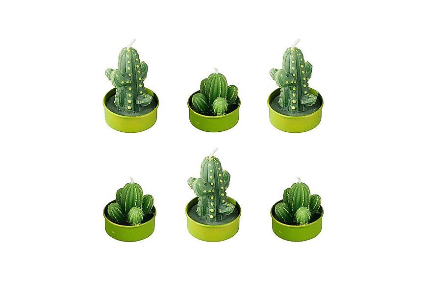 formano Teelicht 6er Set Deko Teelichter Kakteen grün (6-tlg., 6 Teelichter günstig online kaufen