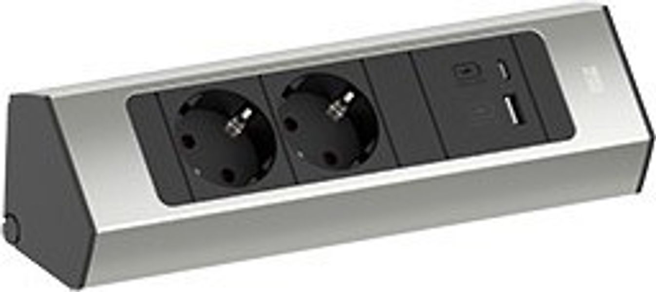 Bachmann CASIA Steckdosenleiste 2m Edelstahl-Optik 932.002 - 932002 günstig online kaufen