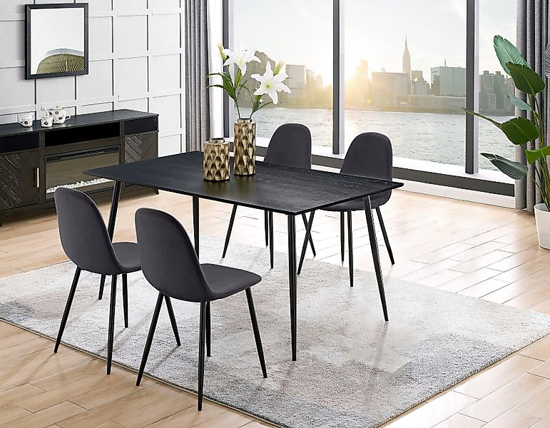 Leonique Essgruppe Eadwine, TOPSELLER! Tisch plus 4 Stühle, Sitzgruppe, (Se günstig online kaufen