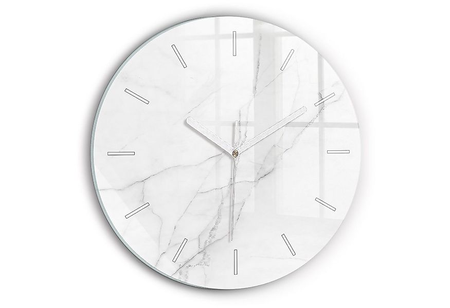 Tulup Wanduhr Dekorative Glasuhr Marmor Runde Moderne Uhr aus Gehärtetem Gl günstig online kaufen