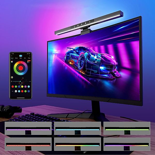 Jibenhome LED Lichtleiste RGB Schreibtischlampe Dimmbar günstig online kaufen