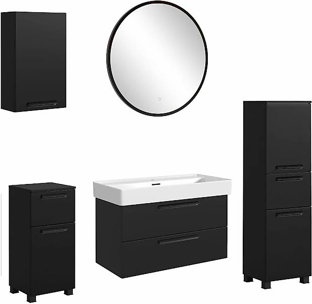 welltime Badmöbel-Set "SALVADA, 5tlg-Set, gedämpfte Scharniere, Softclose, günstig online kaufen