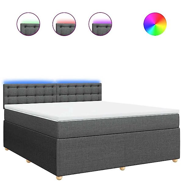 vidaXL Boxspringbett mit Matratze Dunkelgrau 180x200 cm Stoff 3289850 günstig online kaufen