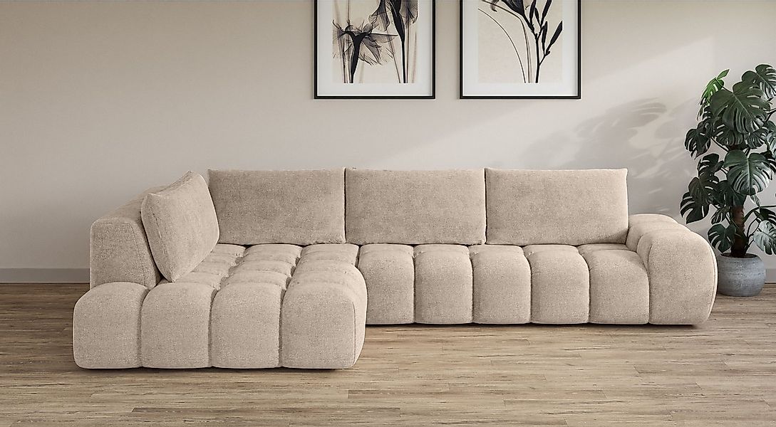 OTTO home Ecksofa AZITA L-Form, XXL 352 cm Designsofa in Bubble-Opitk, lose günstig online kaufen