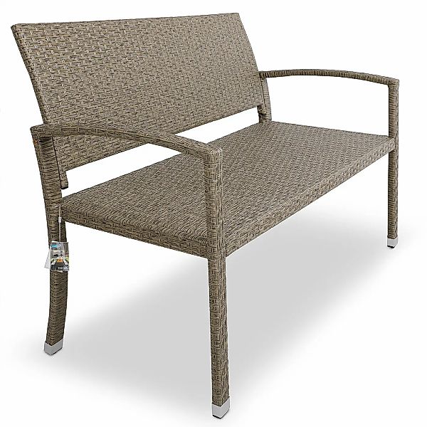 Polyrattan Gartenbank Creme-Beige 122x58x87cm günstig online kaufen