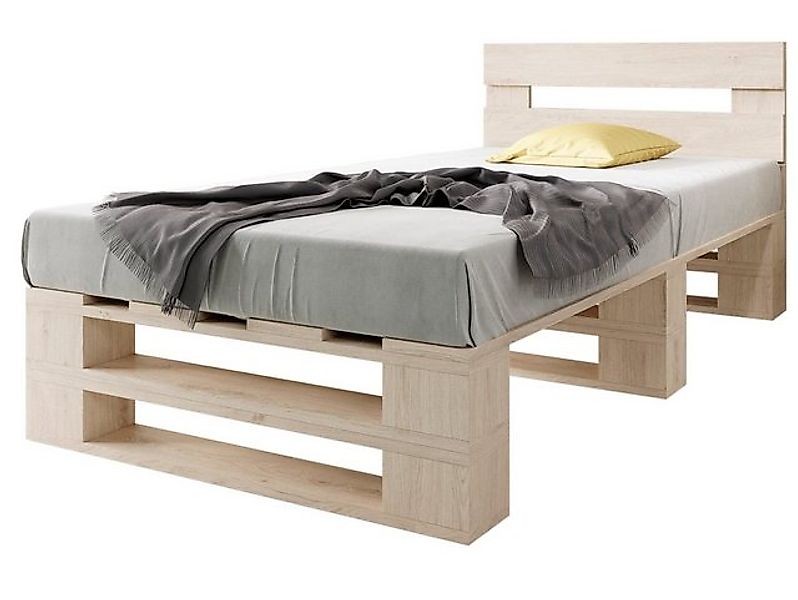 sunnypillow Palettenbett M2 aus Holz mit günstig online kaufen