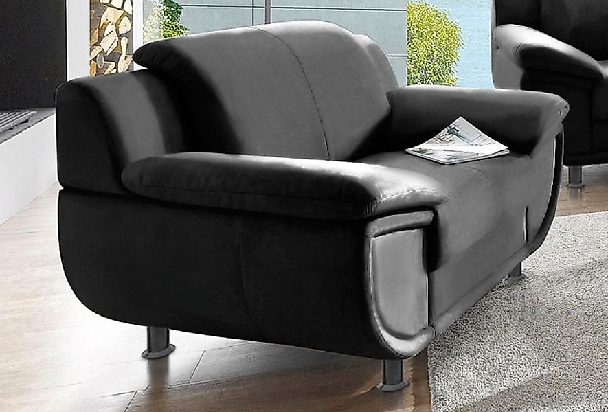 TRENDMANUFAKTUR Sessel »Rondo, Breite 121 cm, breite Armlehnen, Füße schwar günstig online kaufen