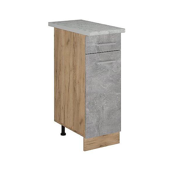 Vicco Unterschrank R-Line, Beton/Goldkraft Eiche, 30 cm AP Marmor günstig online kaufen