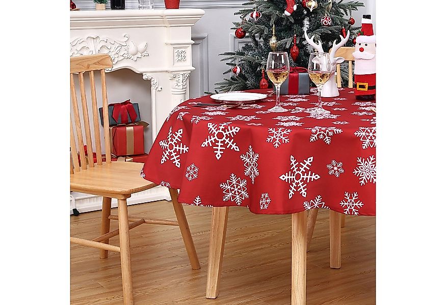 GarveeMore Tischdecke Schneeflocken Weihnachten Tischdecke, Tischwäsche Tis günstig online kaufen