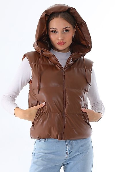 Bongual Steppweste Lederimitat Waistcoat Weste kurz günstig online kaufen