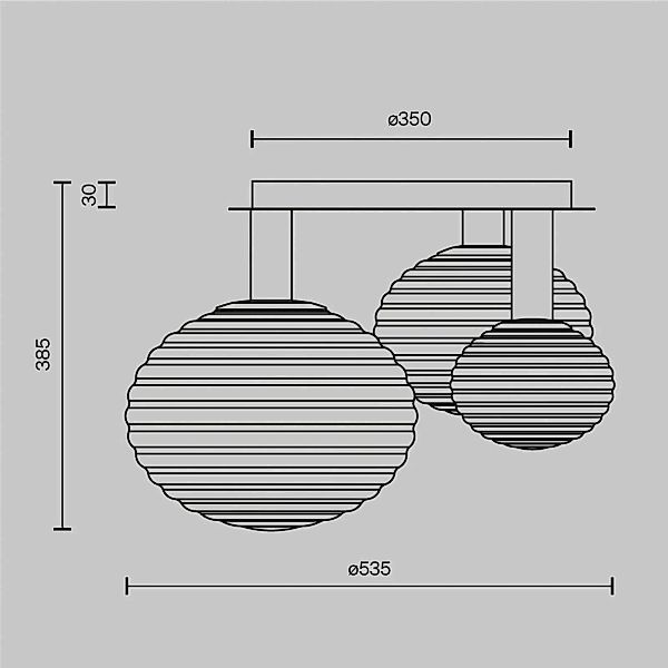 Maytoni Deckenleuchte Reels, 3-flg., schwarz / rauch, Glas günstig online kaufen