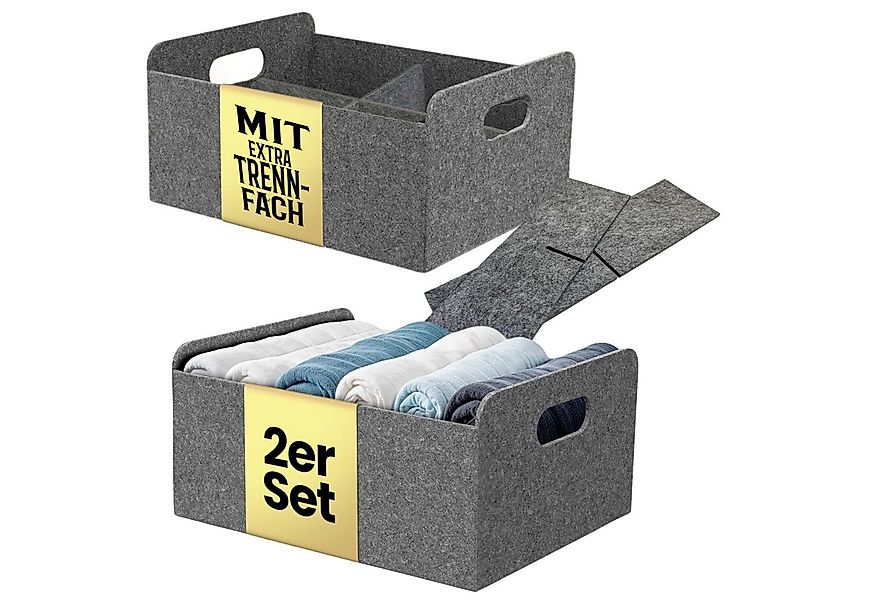 Bada Bing Aufbewahrungskorb Filzkorb grau mit Tännfach faltbarer Organizer günstig online kaufen