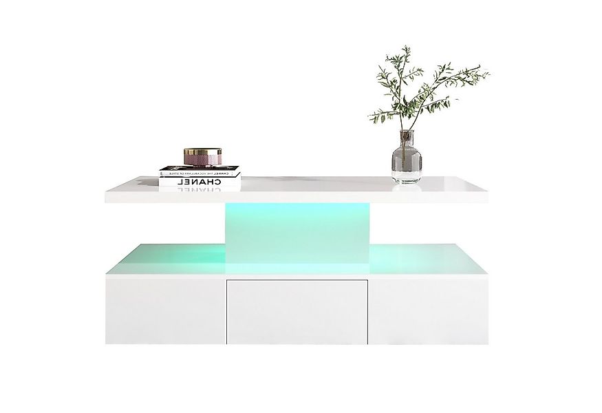 OKWISH Couchtisch Quadratischer Couchtisch moderner technologischer Stil, W günstig online kaufen