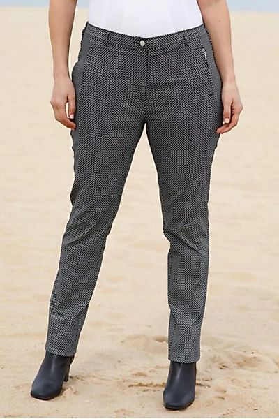 meyermode 5-Pocket-Jeans Hose Slim Fit Allover-Muster teilelastischer Bund günstig online kaufen