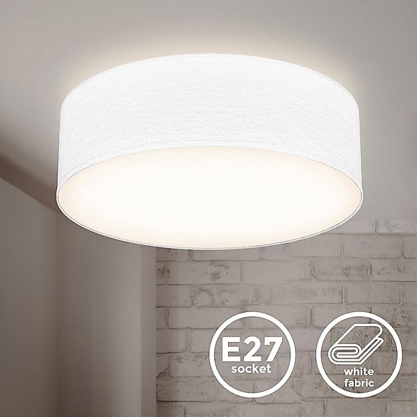 B.K.Licht Deckenleuchte Deckenleuchte Stoff-Deckenlampe Ø30cm 1-flammig günstig online kaufen