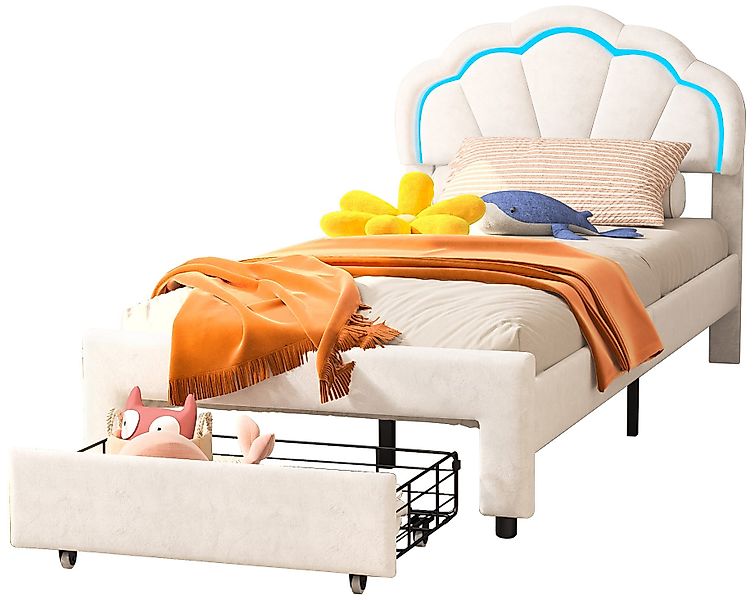 FUROKOY Polsterbett Polsterbett LED Kronenbett mit günstig online kaufen