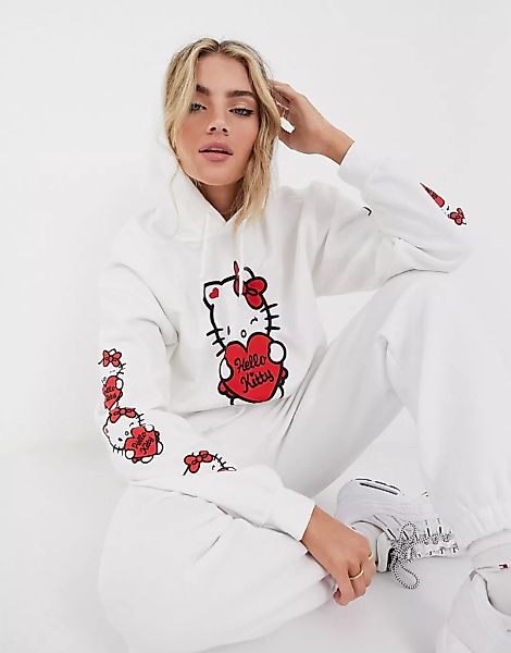 New Girl Order x Hello Kitty – Oversize-Kapuzenpullover mit Ärmel- und Brus günstig online kaufen