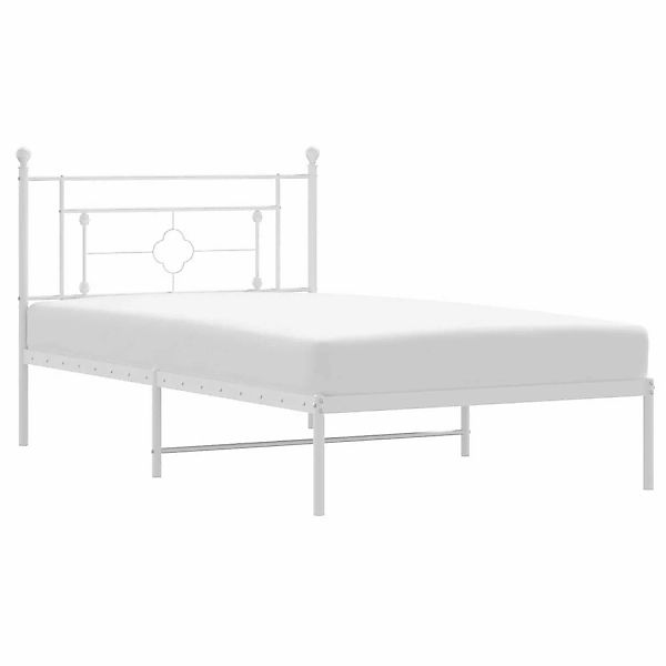 vidaXL Bettgestell mit Kopfteil Metall Weiß 107x203 cm Modell 51929997 günstig online kaufen