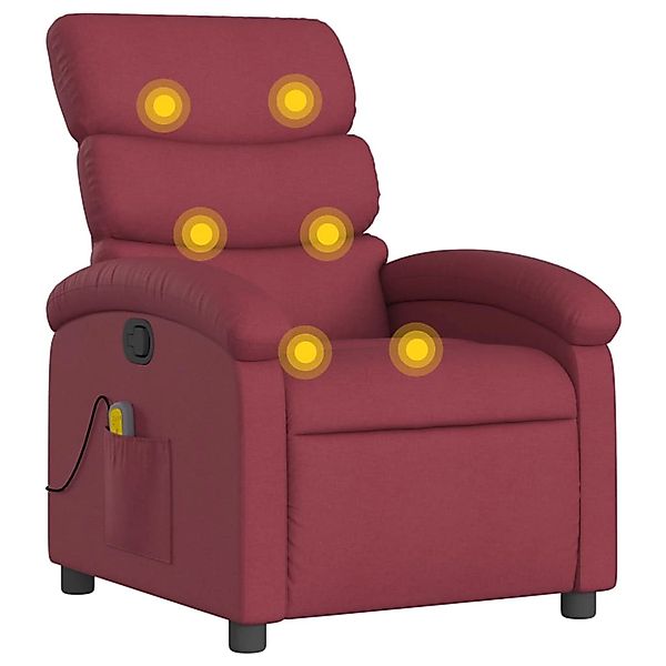 vidaXL Massagesessel Weißrot Stoff Modell 2 günstig online kaufen