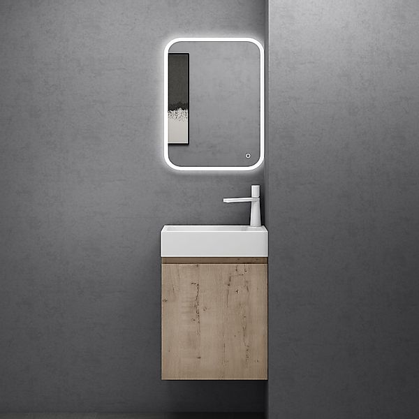 doporro Badmöbel-Set mit Waschbecken Waschtischunterschrank Wandmontage günstig online kaufen