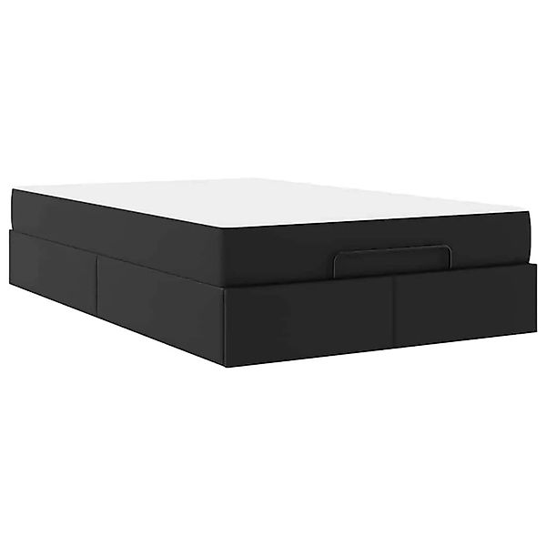 vidaXL Bettgestell mit Matratze Schwarz 120 x 190 cm Kunstleder 3399417 günstig online kaufen