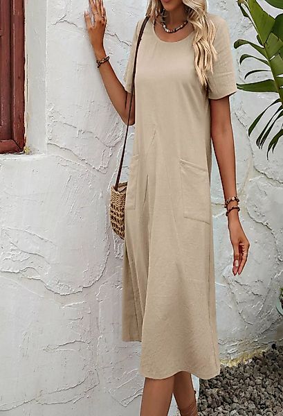 SEGUEN Sommerkleid Lockeres, kurzärmliges Kleid mit Rundhalsausschnitt Einf günstig online kaufen