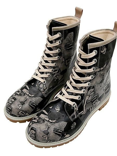 DOGO Schnürboots "Long Boots Schnürstiefel Supper Blackwhite Damen Stiefele günstig online kaufen