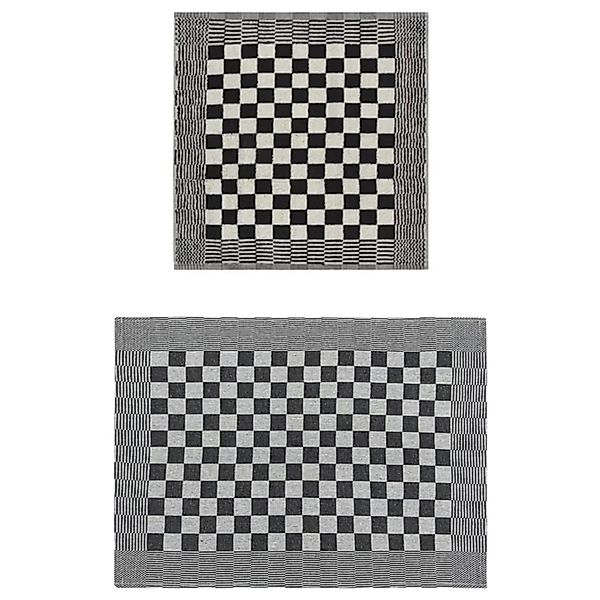 vidaXL 10-Tlg Handtuch-Set Schwarz und Weiß Baumwolle 136291 günstig online kaufen