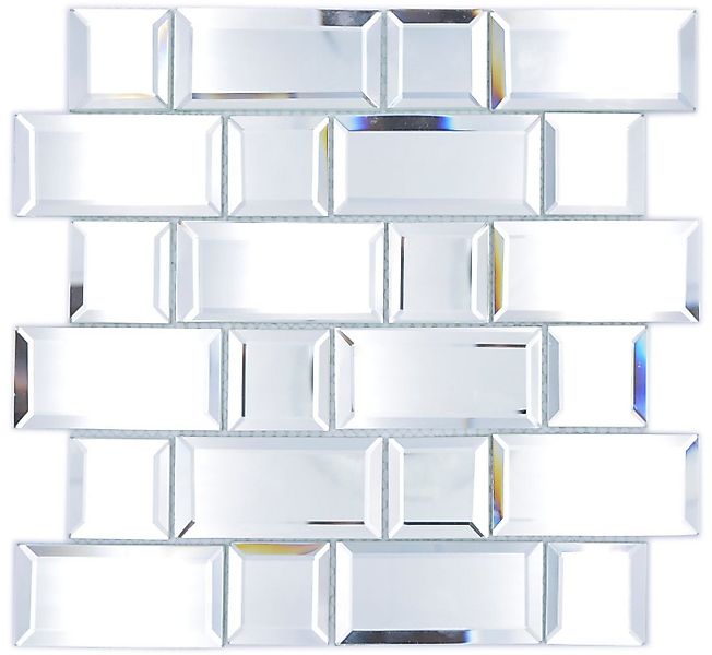 Mosani Mosaikfliesen Glasmosaik Mosaikfliesen silber Spiegelmosaik Fliesens günstig online kaufen