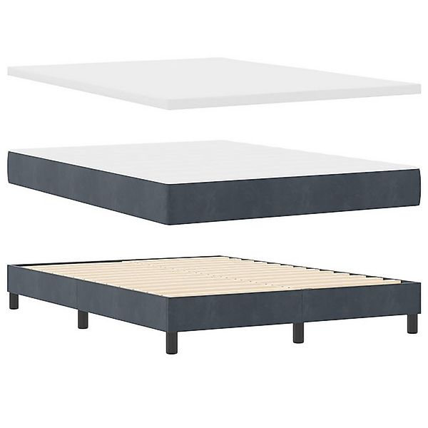 vidaXL Bett Boxspringbett mit Matratze Dunkelgrau 160x200 cm Samt (1-tlg) günstig online kaufen