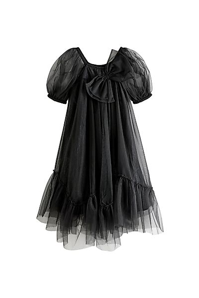 Next Tüllkleid Glitzerndes Netzstoff-Kleid mit Schleife günstig online kaufen