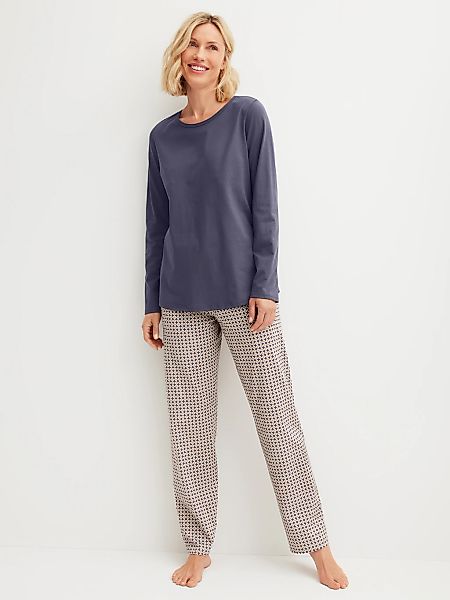 CALIDA Schlafanzug "Graphic Nights" 2 tlg. Streifen-Design, Single Jersey Q günstig online kaufen