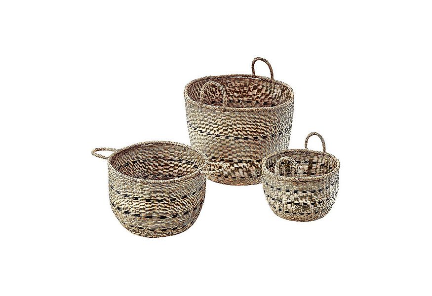 Kobolo Aufbewahrungskorb Dekokorb Set aus Seegras mit Griffen günstig online kaufen