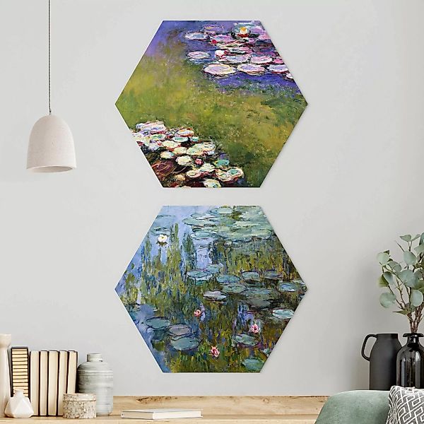 2-teiliges Hexagon-Alu-Dibond Bild Claude Monet - Seerosen Set günstig online kaufen