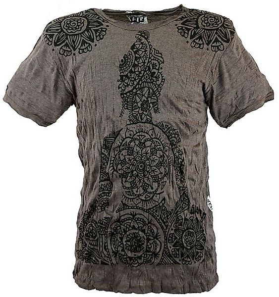 Guru-Shop T-Shirt Sure Herren T-Shirt Mandala Buddha - taupe Goa Style, Fes günstig online kaufen