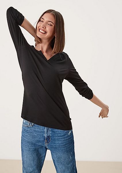 QS Langarmshirt T-Shirt Langarmshirt im cleanen Look günstig online kaufen