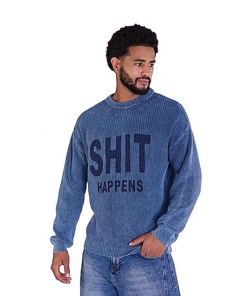Denim Distriqt Strickpullover Herren Stickpullover mit Druck lässiger Schri günstig online kaufen