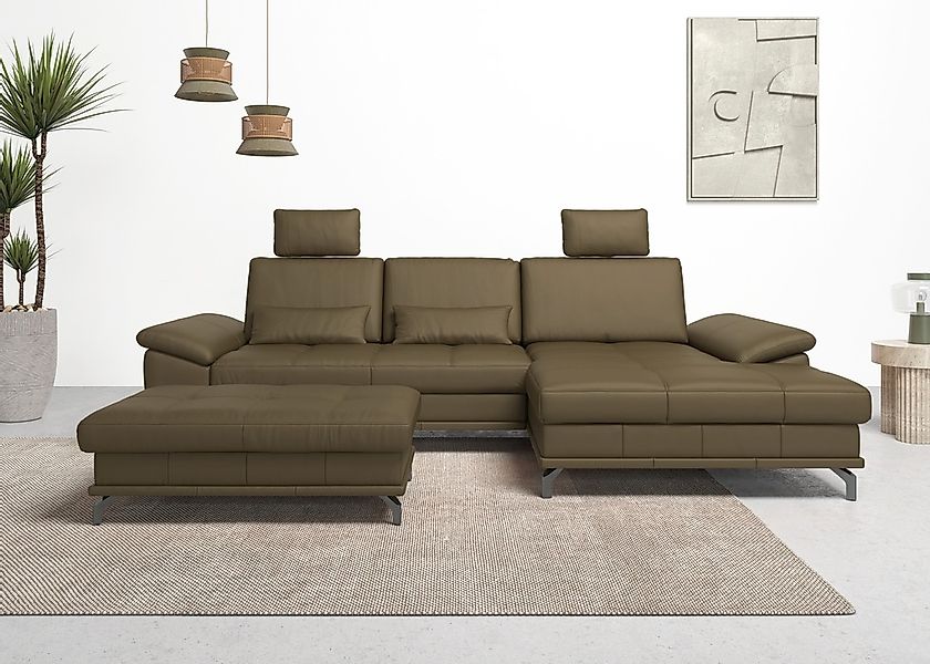 Places of Style Ecksofa Costello, mit Sitztiefenverstellung und Armlehnfunk günstig online kaufen