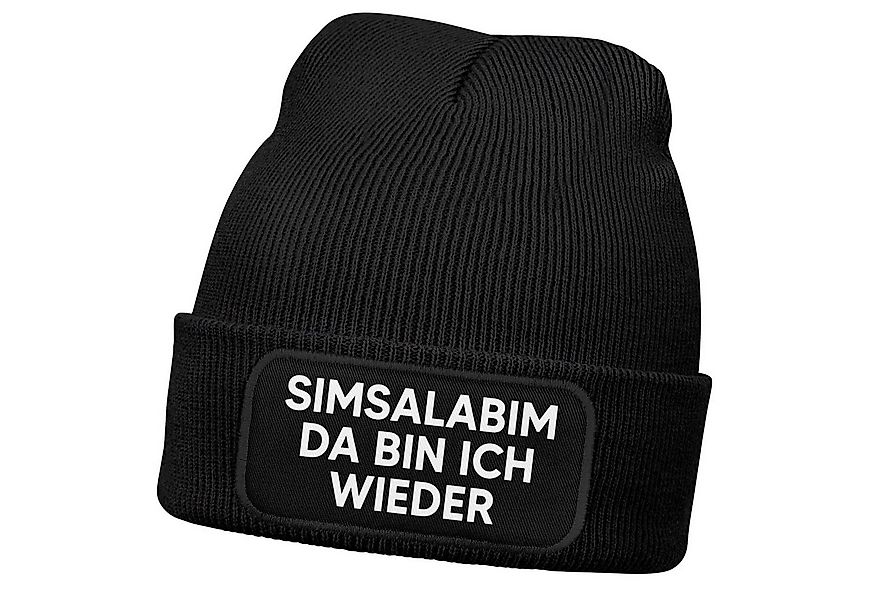 MoonWorks Strickmütze Damen Beanie mit Patch Strickmütze mit Spruch Simsala günstig online kaufen
