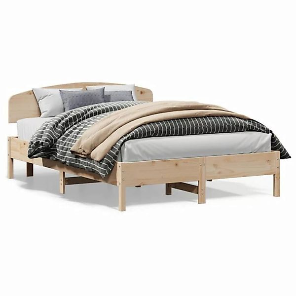 vidaXL Bett Massivholzbett mit Kopfteil 120x200 cm Kiefer günstig online kaufen