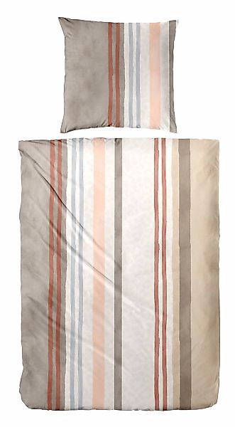 Primera Bettwäsche "Feinbiber-Bettwäsche Leo Stripe" 2 Stk. mit Leo-Struktu günstig online kaufen